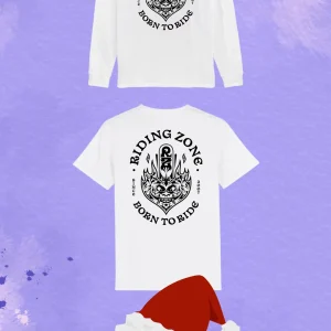 T-shirt RZ + T-shirt manches longues blanc "Born To Ride"