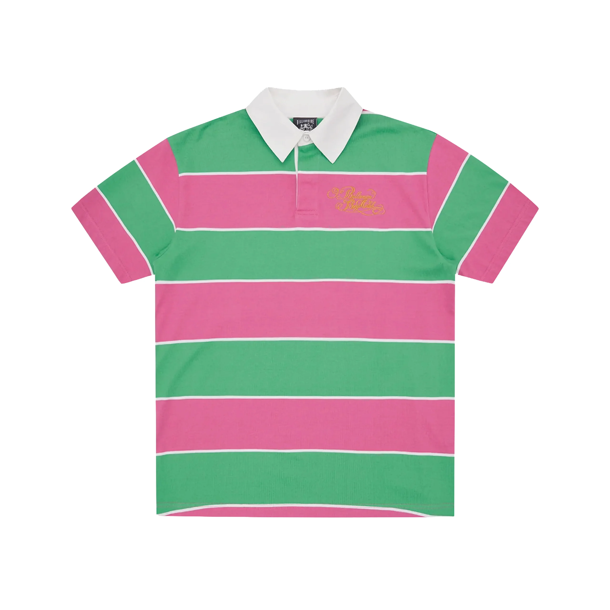 POLO RUGBY TOP S/S ASTRO STRIPED PINK/GREEN