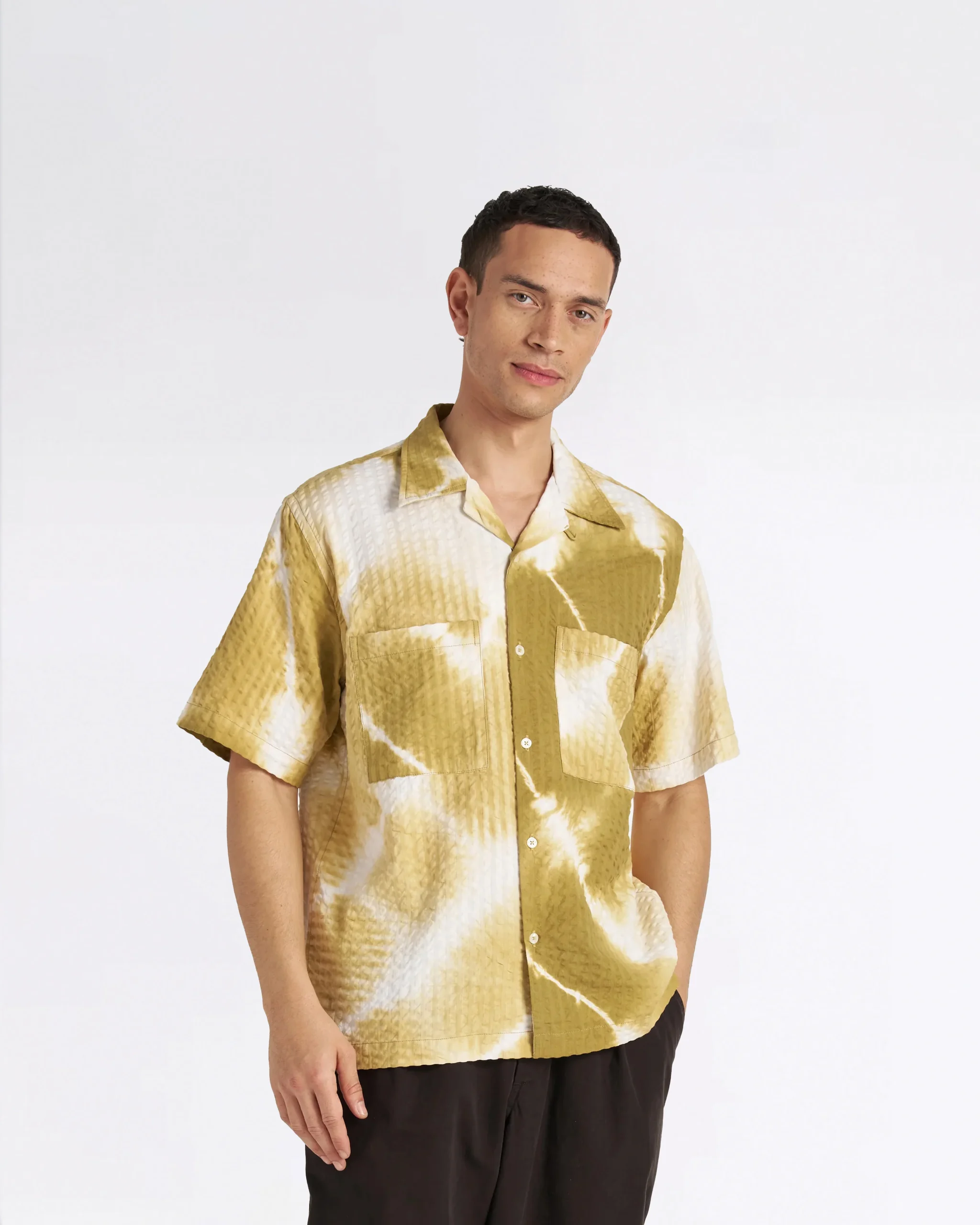 CAMPER SHIRT CHARCOAL TIE N DYE SEERSUCKER – Image 2