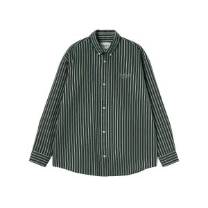 CHEMISE L/S PALANCE, PALANCE STRIPE & VERT FONCE