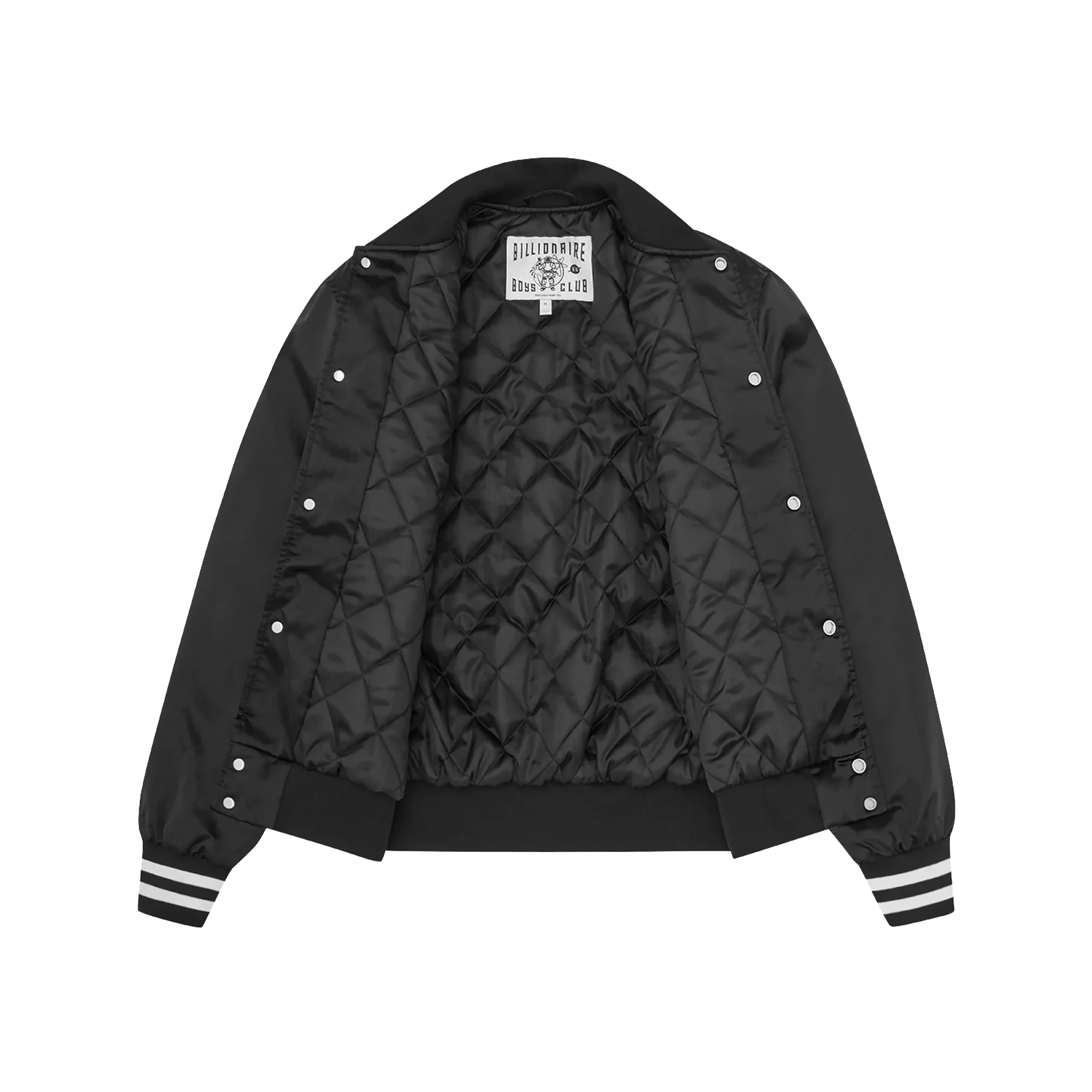 COLLEGE SATIN BOMBER JACKET BLACK – Image 3
