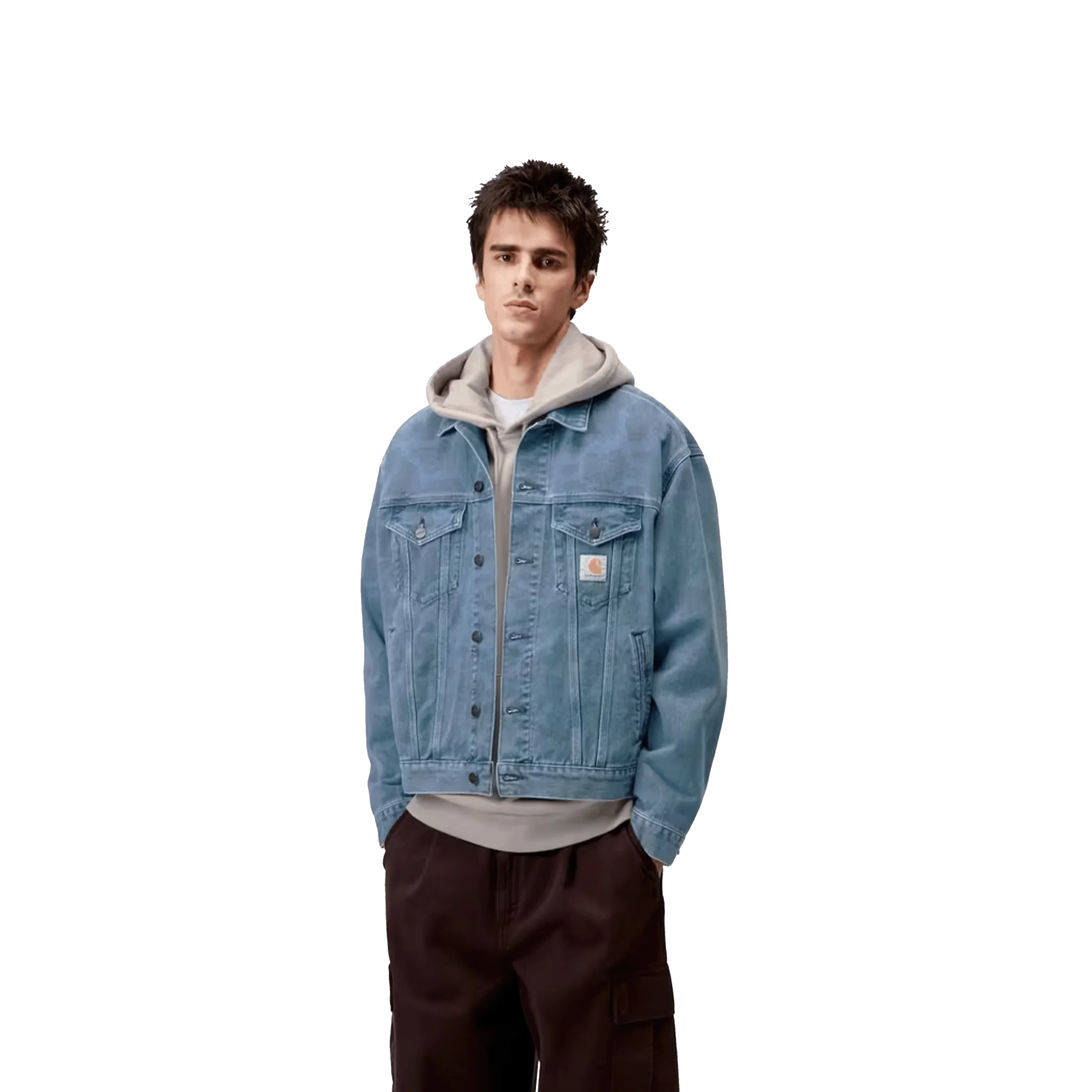 VESTE EN JEAN DUCK HELSTON CAMOUFLAGE BLUE BLEACHED – Image 2