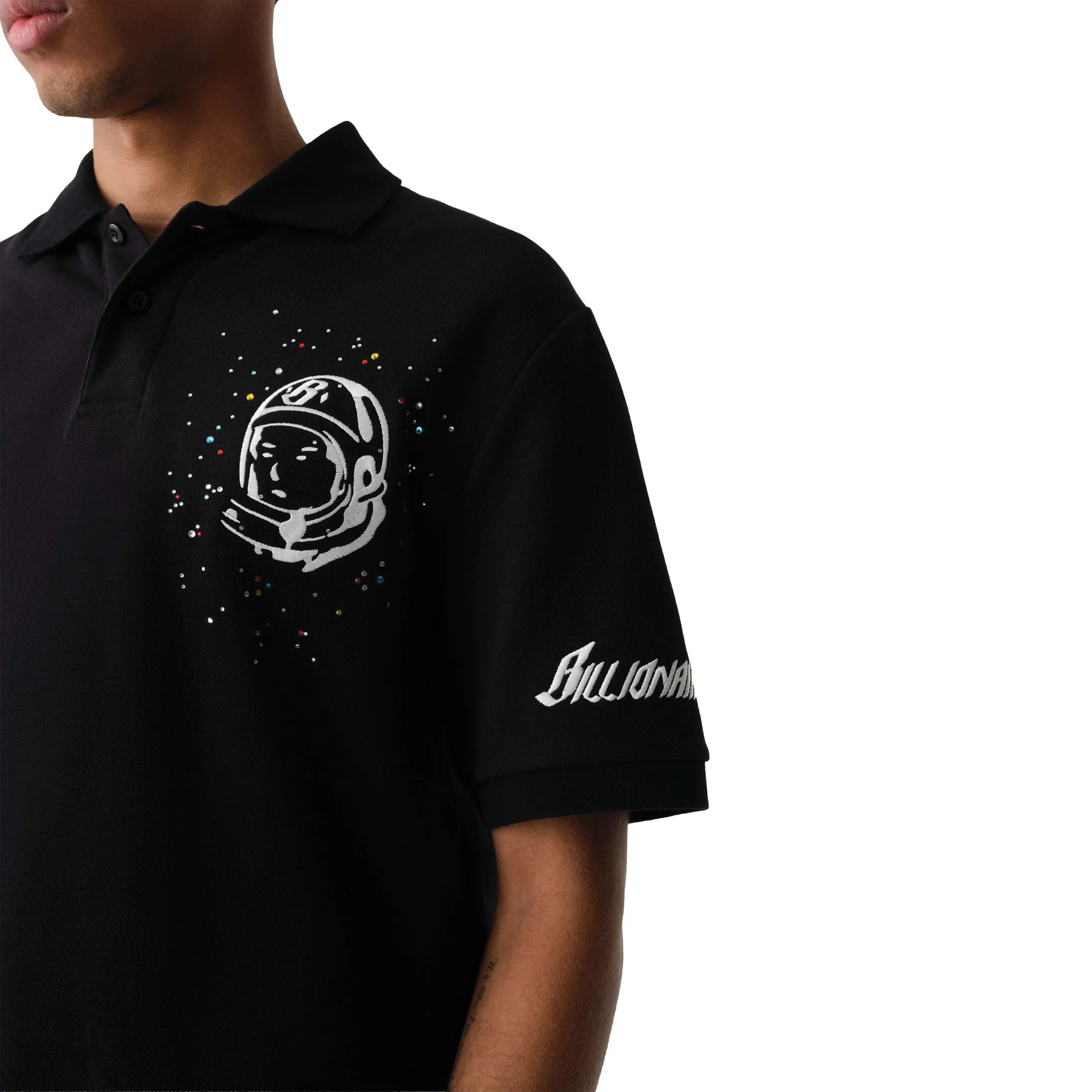 EMBELLISHED ASTRO PIQUET POLO BLACK – Image 2