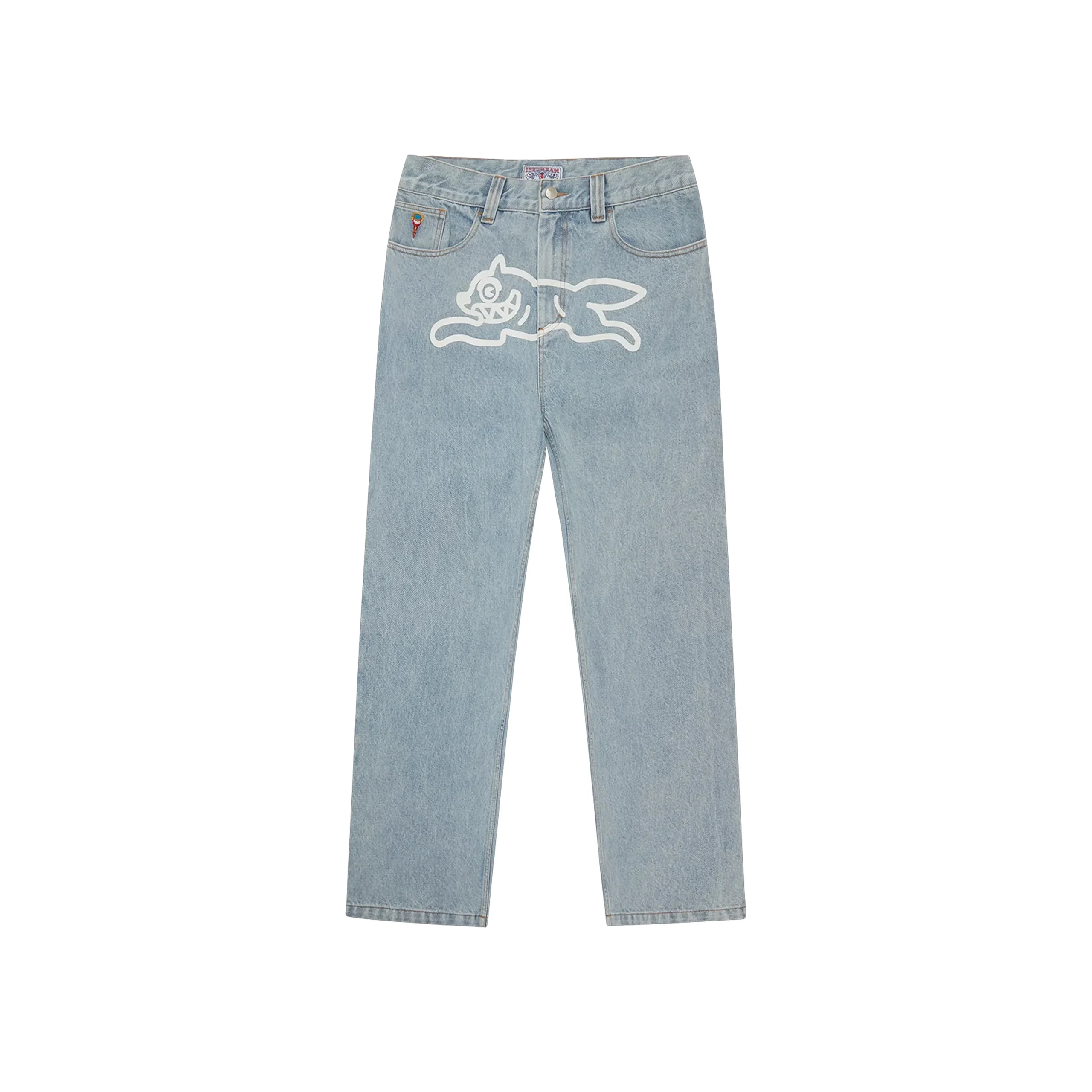 JEAN RUNNING DOG DOUBLE SCOOP HEAVY WASH BLUE