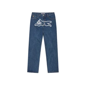 JEAN RUNNING DOG DOUBLE SCOOP MID WASH BLUE