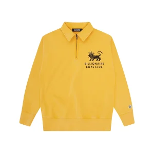 LION QUARTER ZIP WASHED MUSTARD