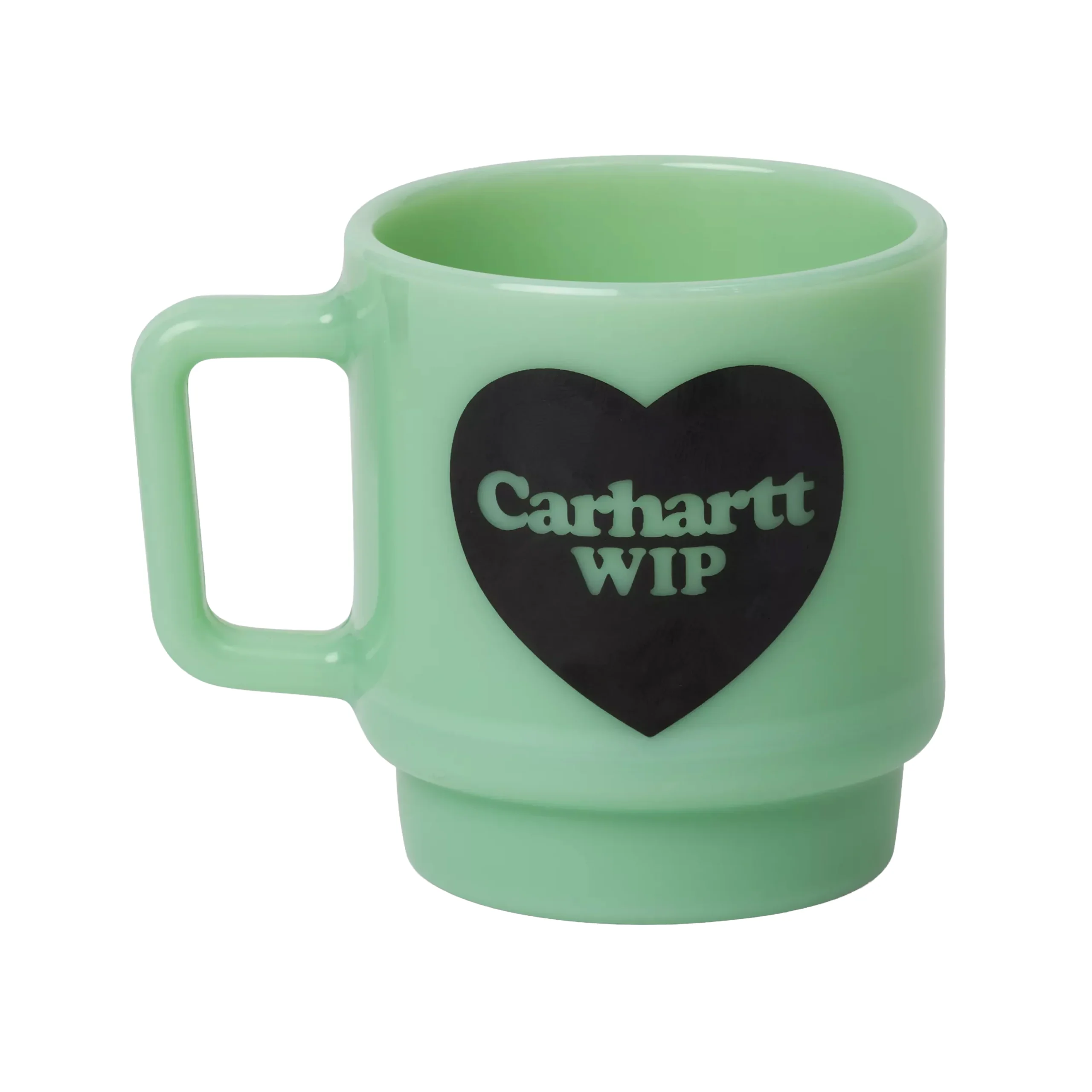 MUG HEART GLASS VERT JADE