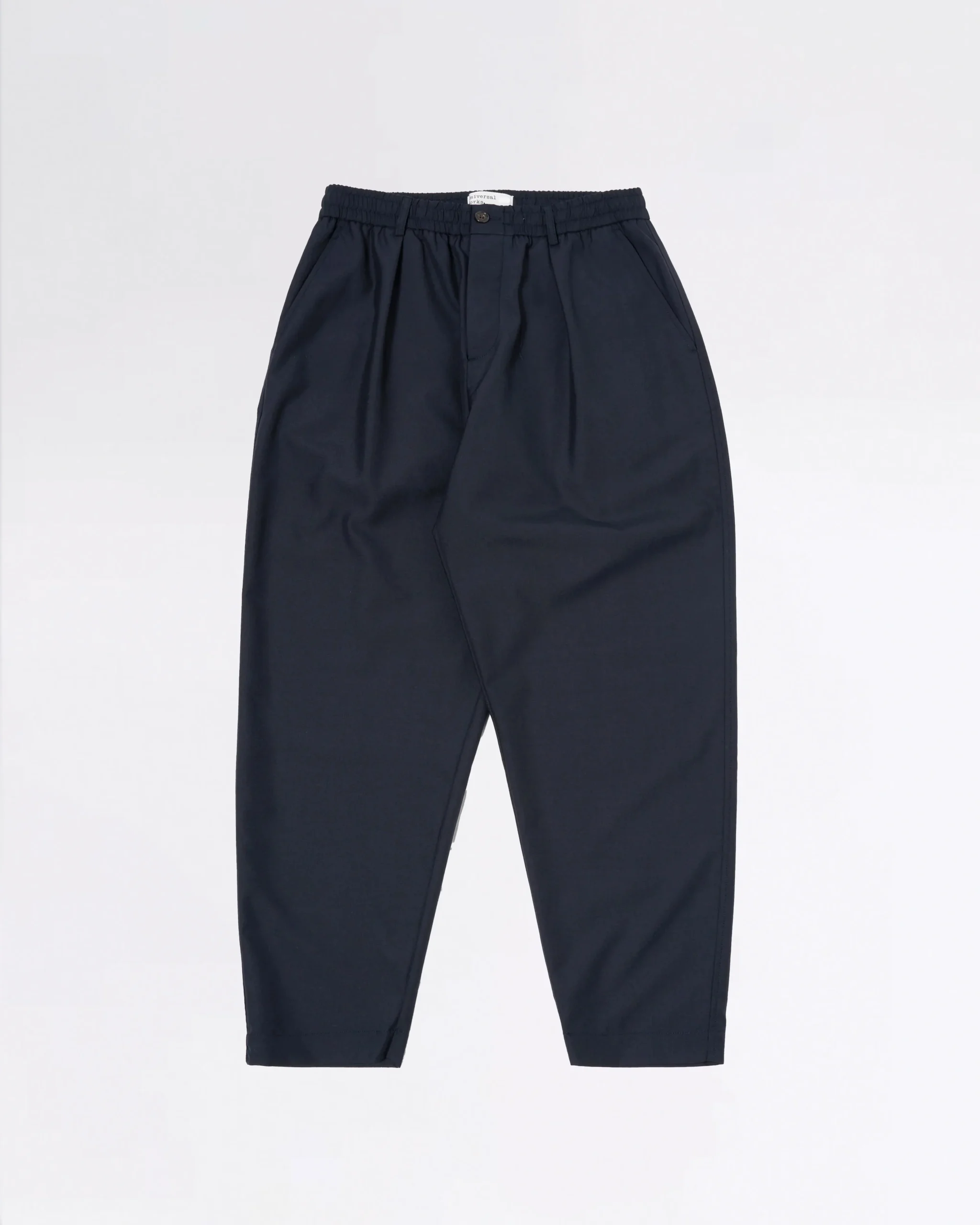PLEATED TRACK PANT NAVY TROPICAL SUITING