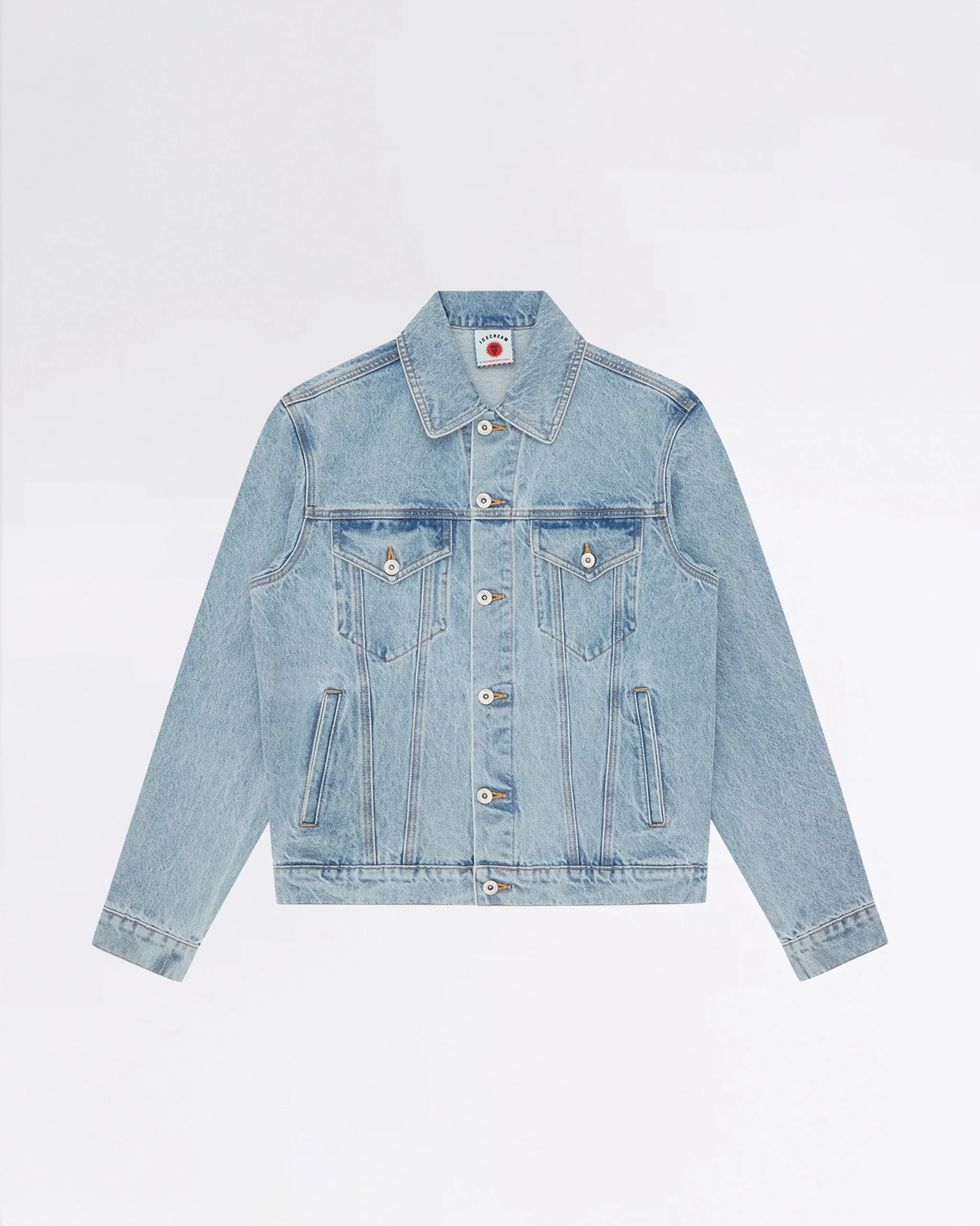 RUNNING DOG DENIM TRUCKER JACKET LIGHT WASH BLUE