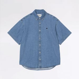 S-SLUCASSHIRTBLUESTONEWASHED1.jpgv1746184303 S/S LUCAS SHIRT BLUE STONE WASHED