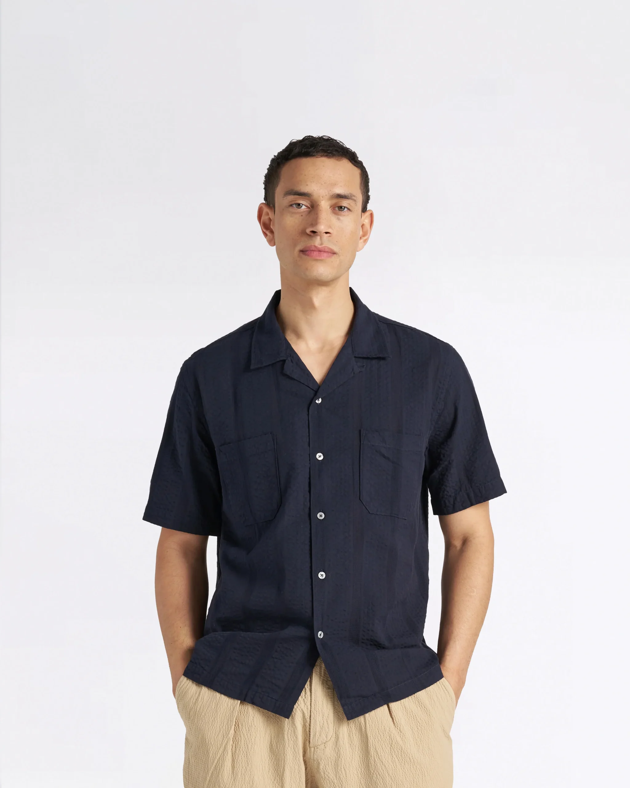 SAL ROAD SHIRT NAVY MAUI COTTON – Image 2