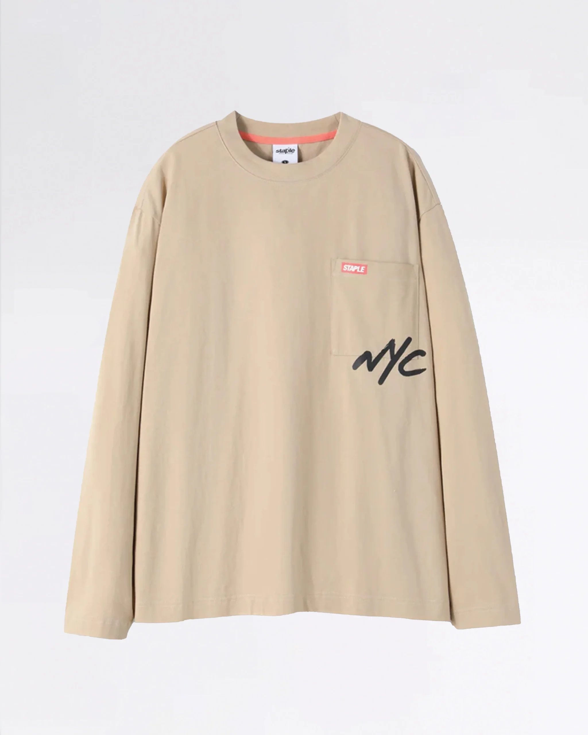SEAGRAM POCKET L/S T-SHIRT BEIGE