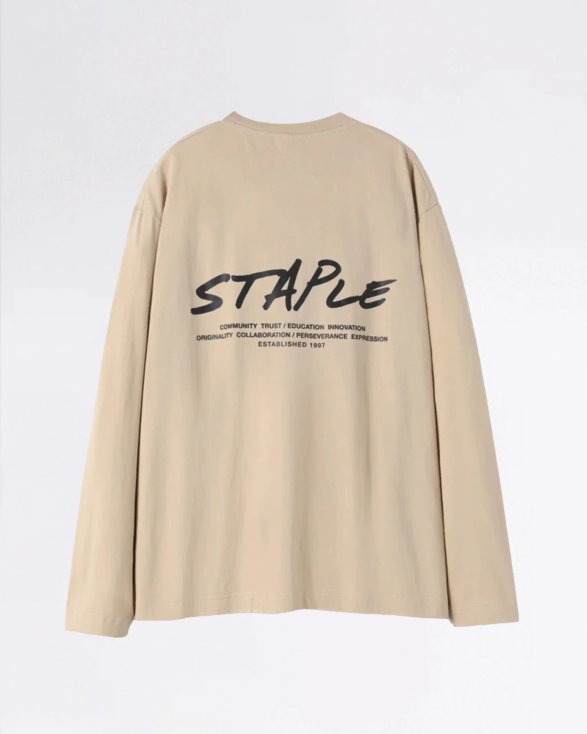 SEAGRAM POCKET L/S T-SHIRT BEIGE – Image 3