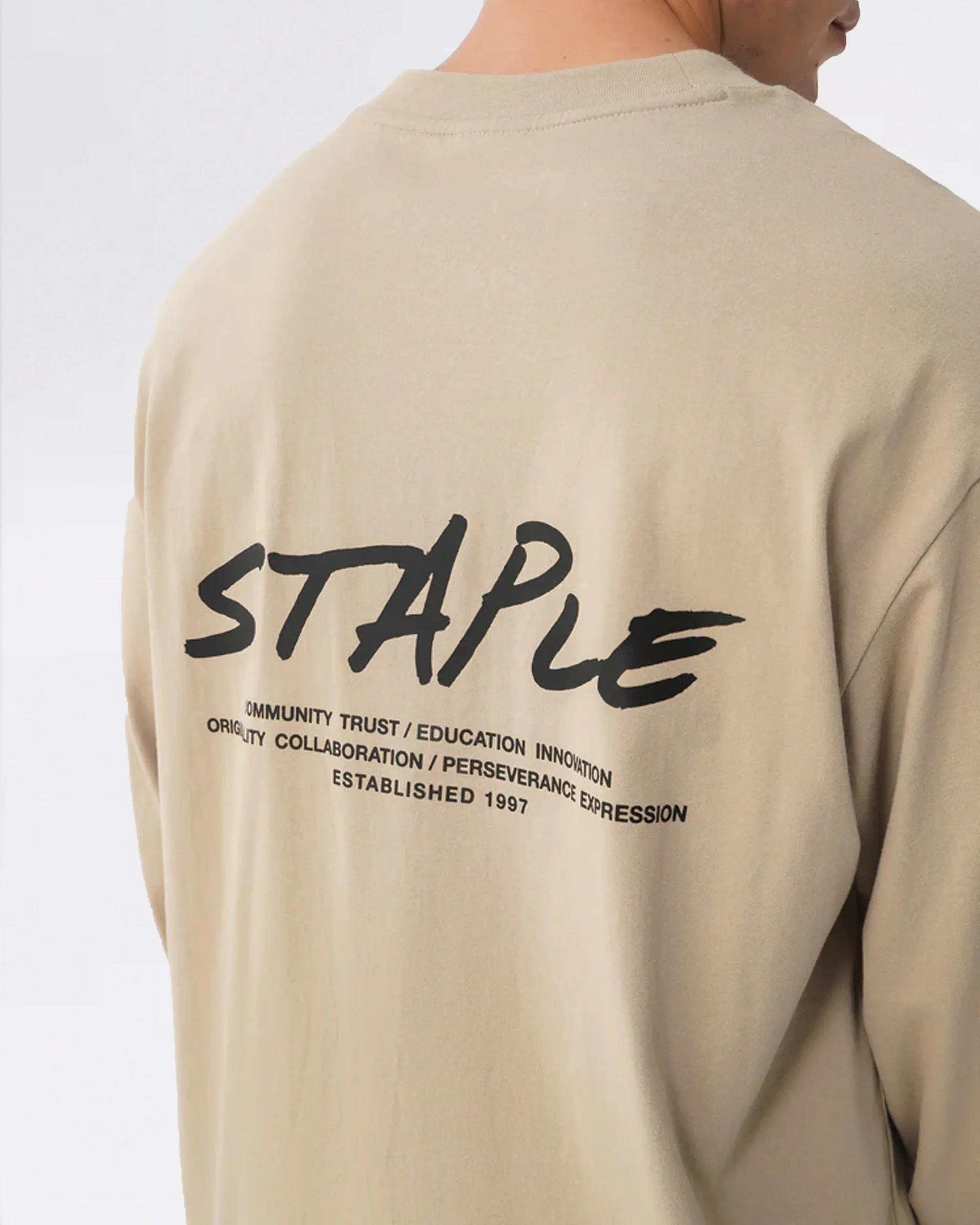 SEAGRAM POCKET L/S T-SHIRT BEIGE – Image 4