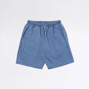 SIMPLESHORTWASHEDINDIGOHERRINGBONEDENIM1.jpgv1746529105 SIMPLE SHORT WASHED INDIGO HERRINGBONE DENIM