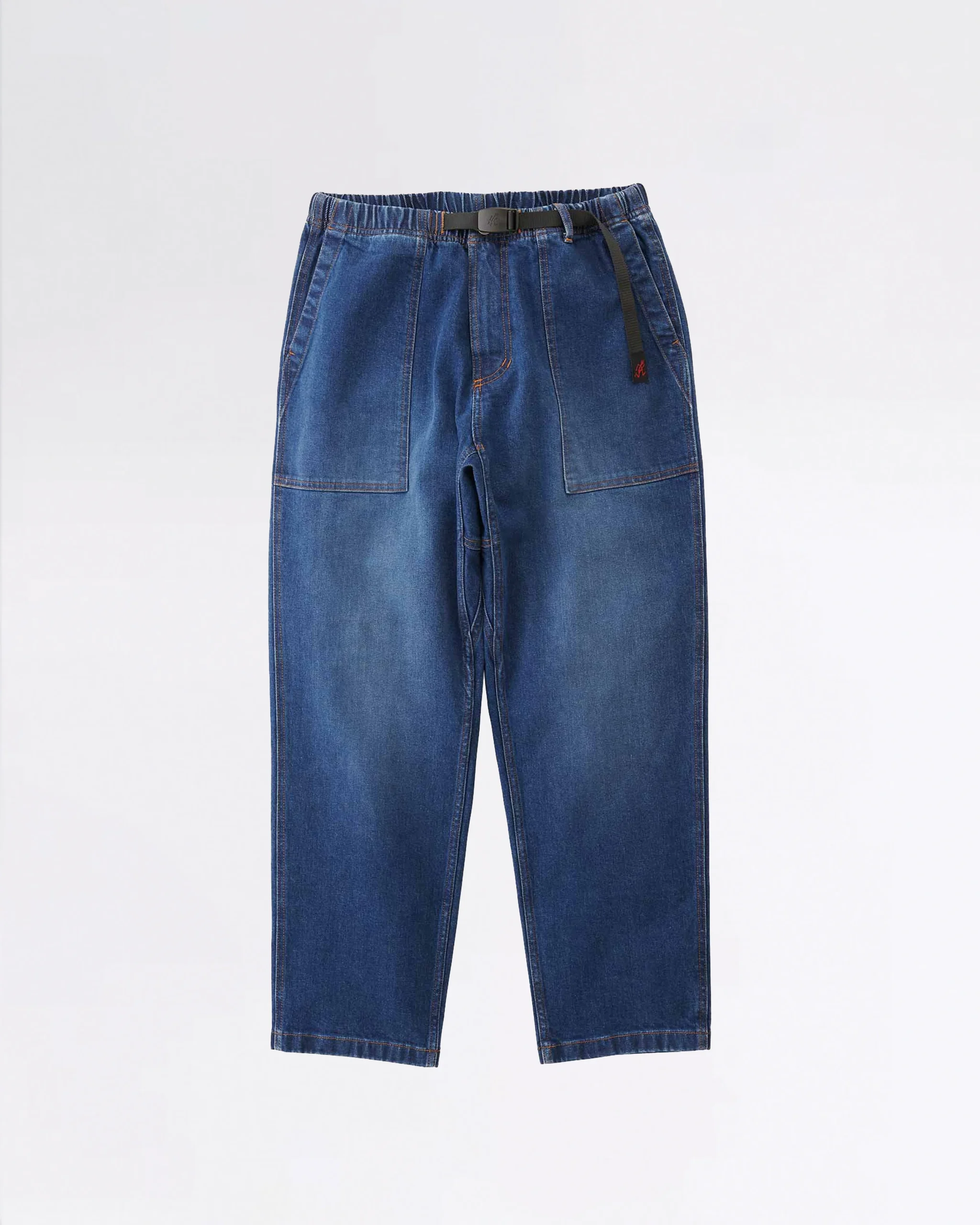 STRETCH DENIM LOOSE TAPERED PANT DARK USED