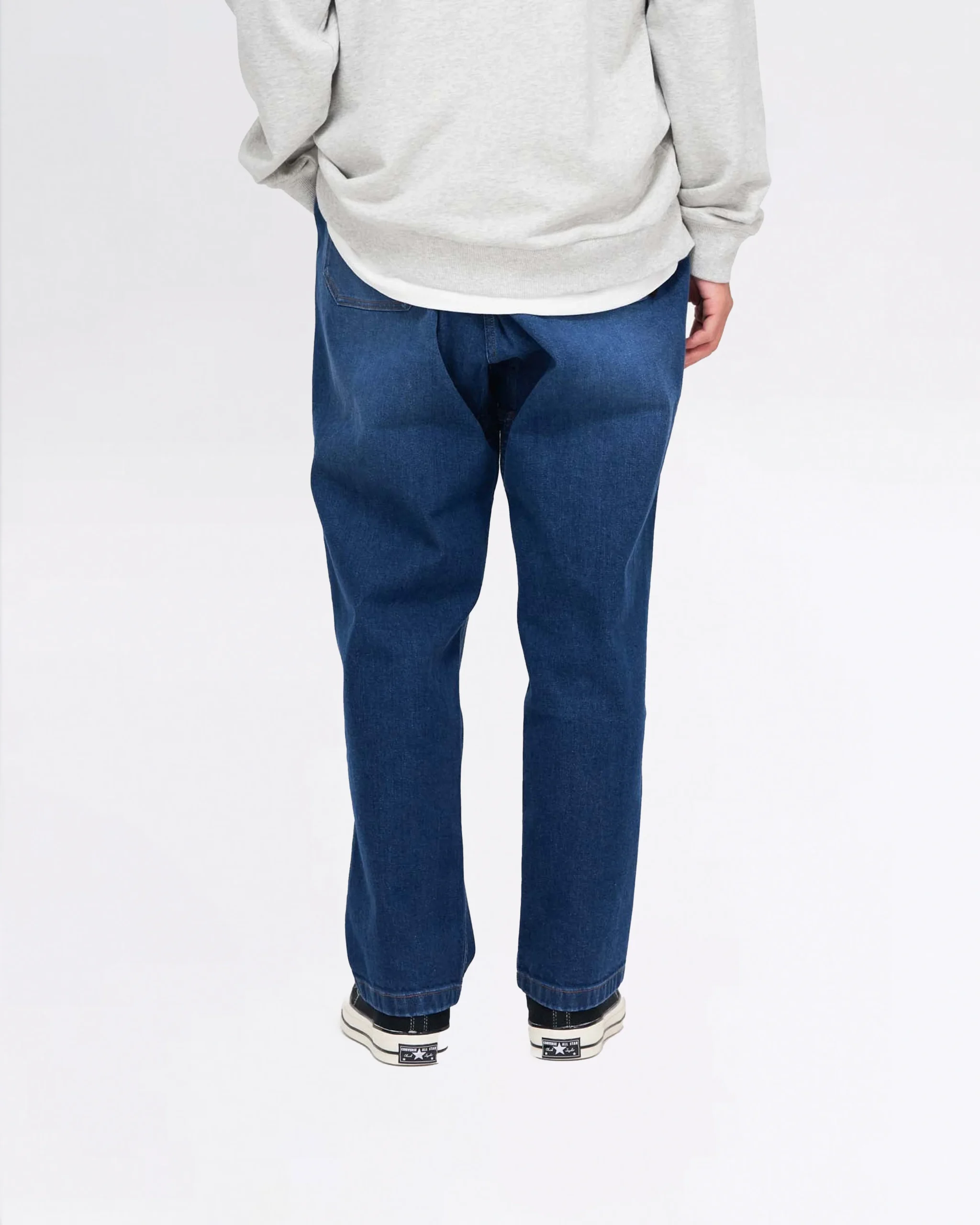 STRETCH DENIM LOOSE TAPERED PANT DARK USED – Image 3