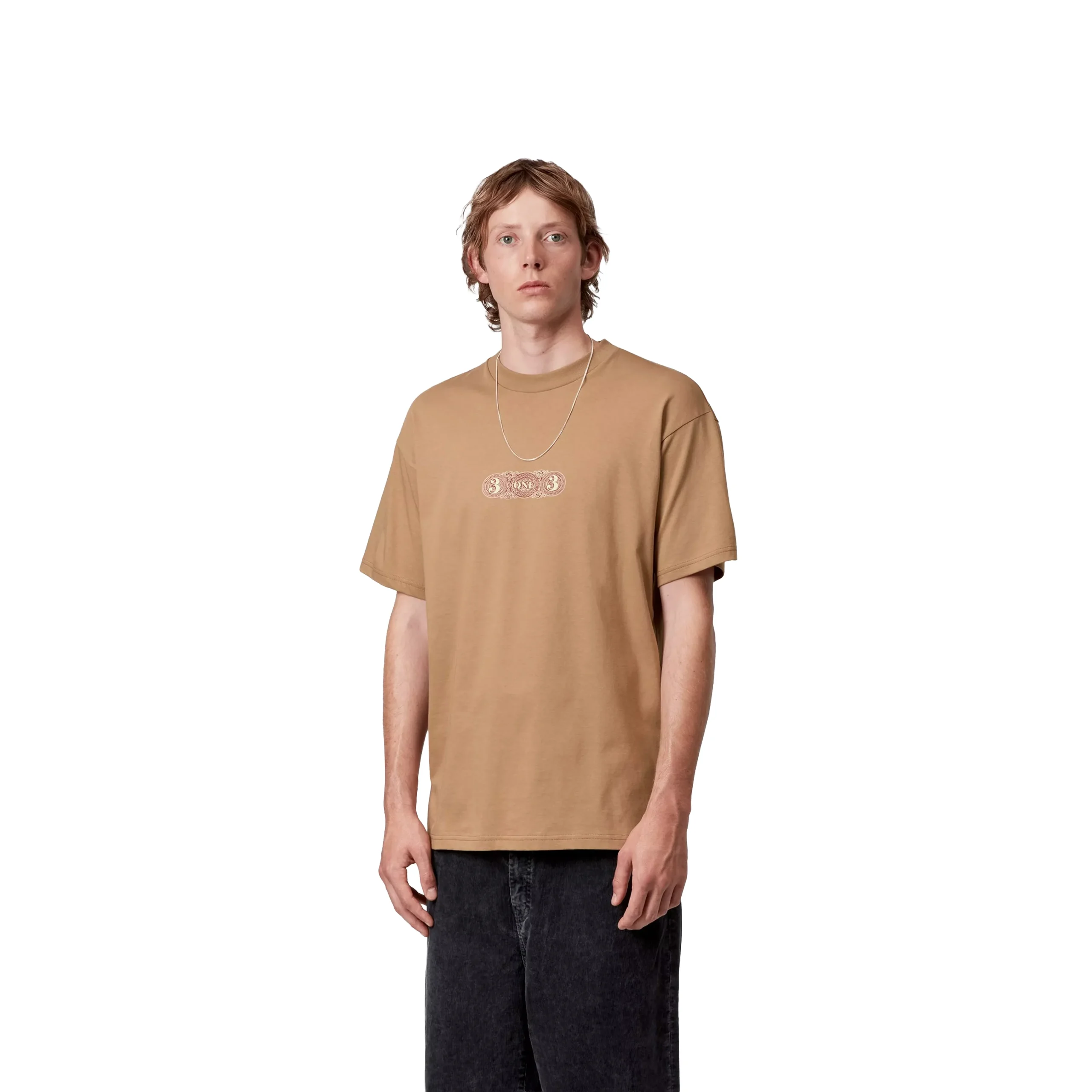 T-SHIRT S/S 3 ONE 3 BEIGE – Image 2