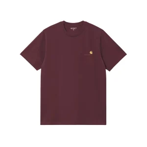 T-SHIRT S/S AMERICAN SCRIPT BORDEAUX