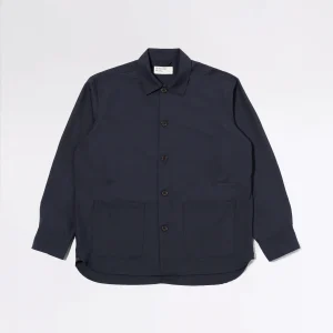 TRAVAIL OVERSHIRT NAVY TROPICAL SUITING