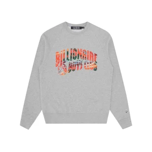 TROPICAL ISLAND FILL ARCH LOGO CREWNECK HEATHER GREY