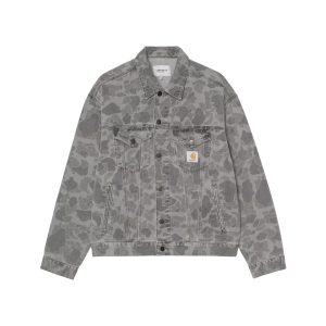 VESTE EN JEAN DUCK HELSTON CAMOUFLAGE BLACK HEAVY BLEACHED