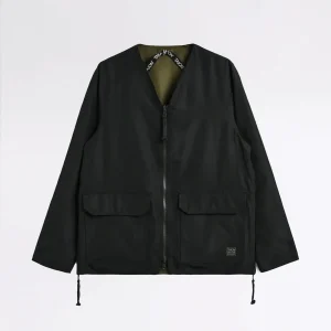 VESTE MILITARY REVERSIBLE V-NECK CARDIGAN BLACK