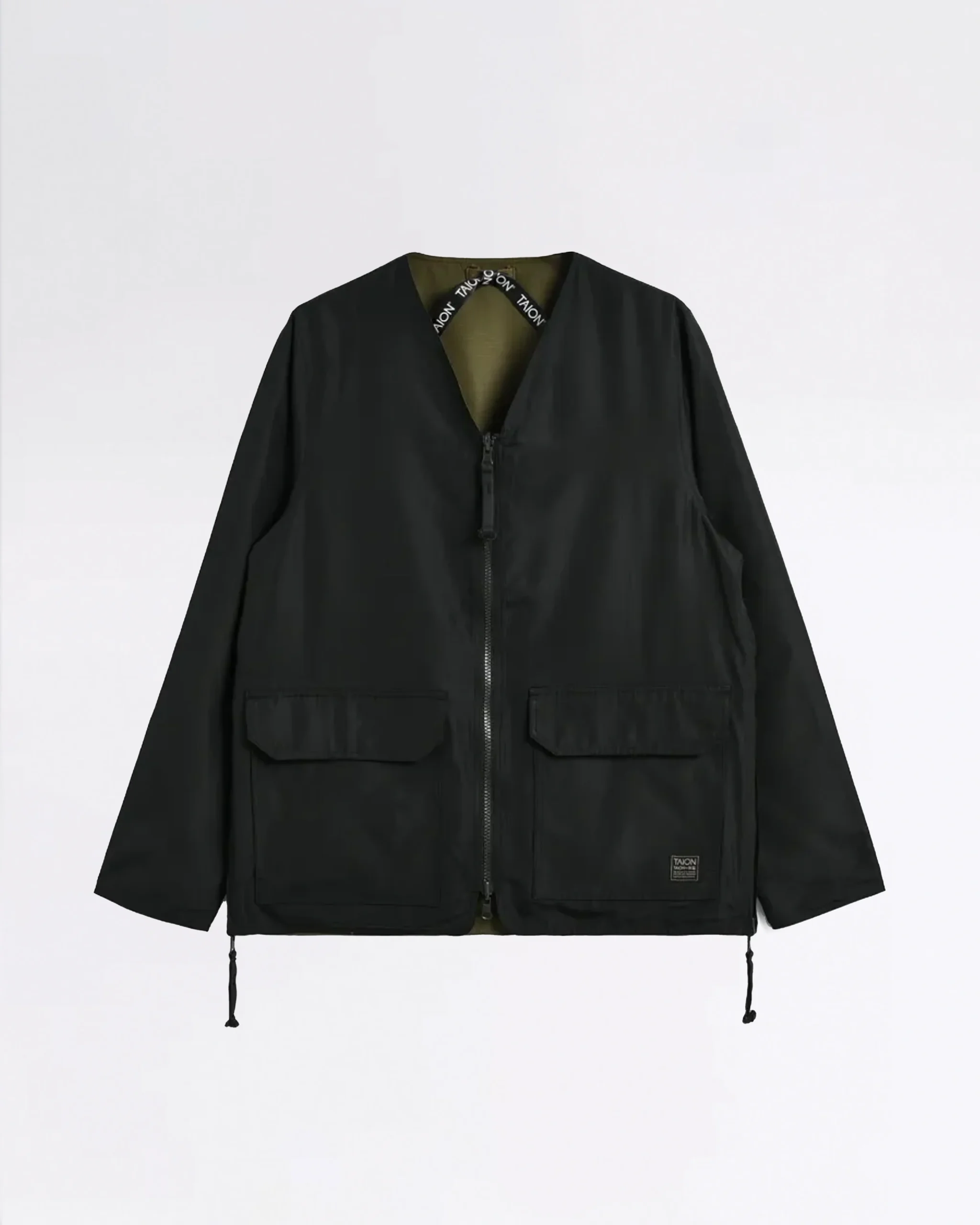 VESTE MILITARY REVERSIBLE V-NECK CARDIGAN BLACK