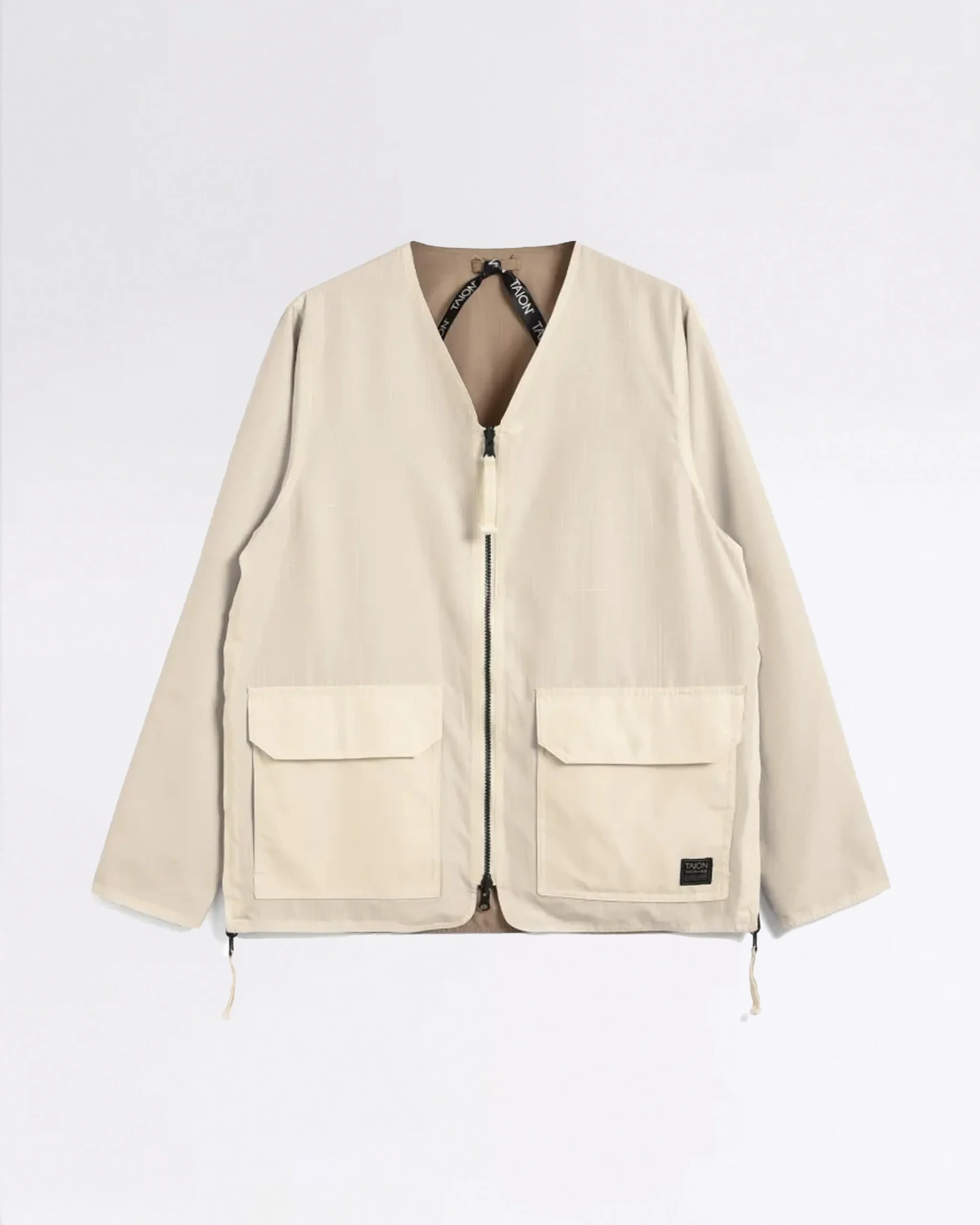 VESTE MILITARY REVERSIBLE V-NECK CARDIGAN OFF WHITE – Image 2
