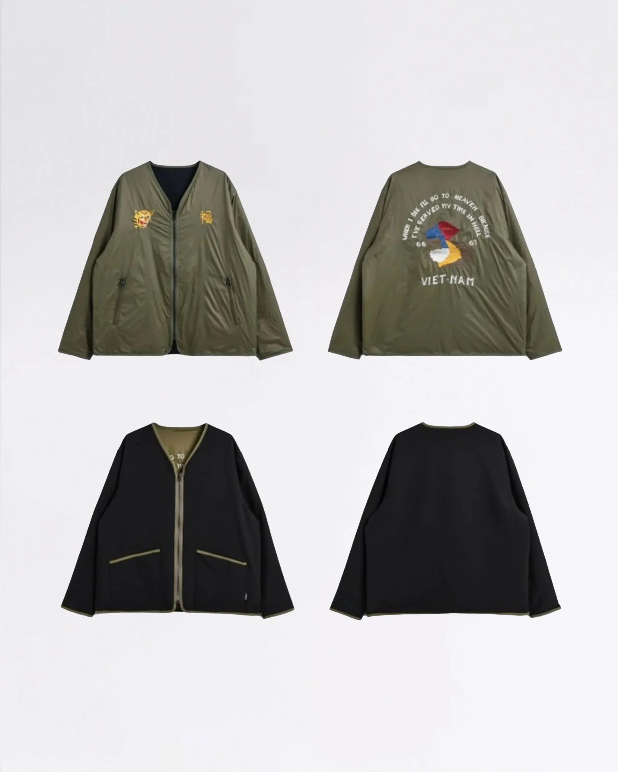 VESTE REVERSIBLE "VETJAN" OLIVE/NOIR – EDITION SPECIALE JAPON – Image 3