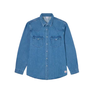 CHEMISE WESTERN L/S SHIRT BLUE LIGHT USED