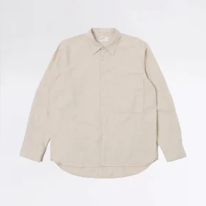 SQUARE POCKET SHIRT SAND BRUSHED FLANNEL